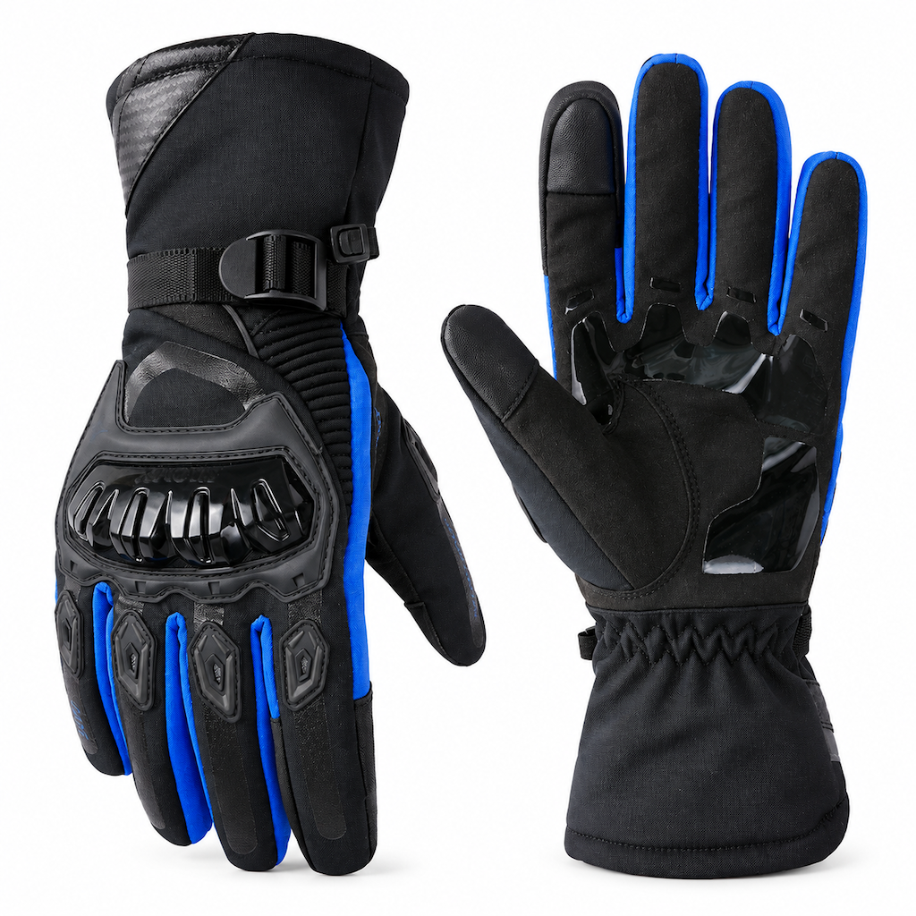 🏍️ 50% OFF NOW! ❄️ Winter Motorcycle Gloves – Knuckle Armor, Waterproof Shell & Plush Lining – Extended Gauntlet for Freezing Rides 🧤