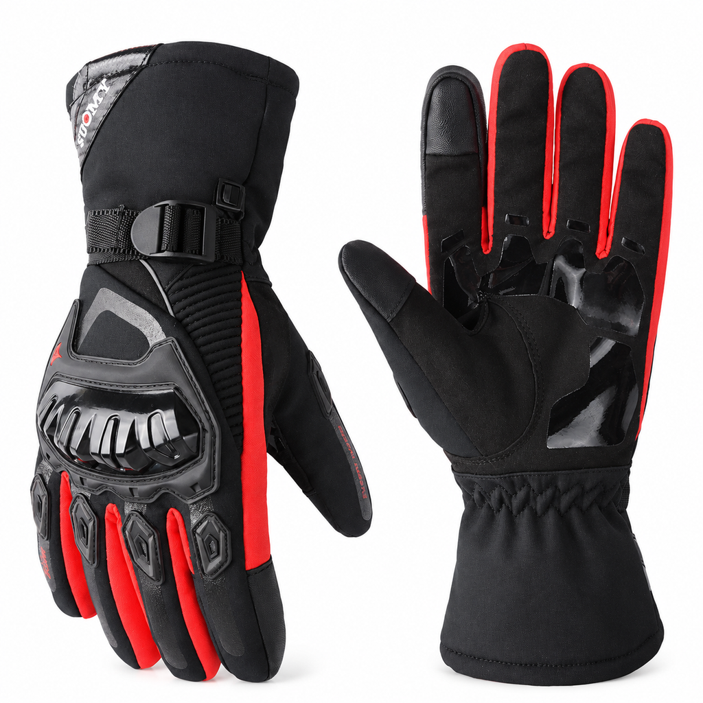 🏍️ 50% OFF NOW! ❄️ Winter Motorcycle Gloves – Knuckle Armor, Waterproof Shell & Plush Lining – Extended Gauntlet for Freezing Rides 🧤
