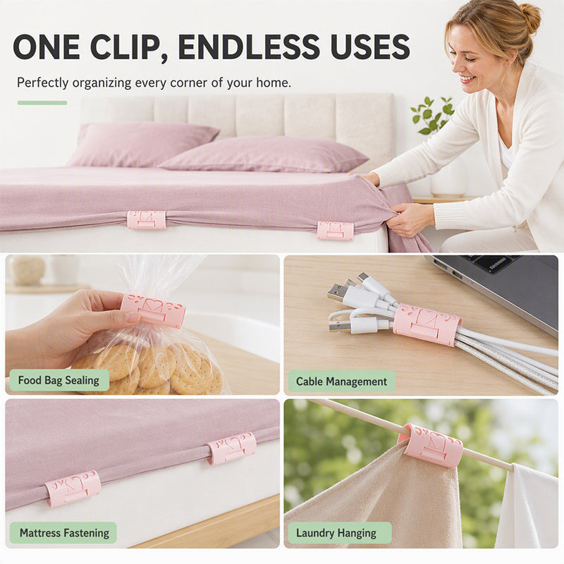 Keep Sheets Tight Instantly! No-Needle Bedsheet Clips