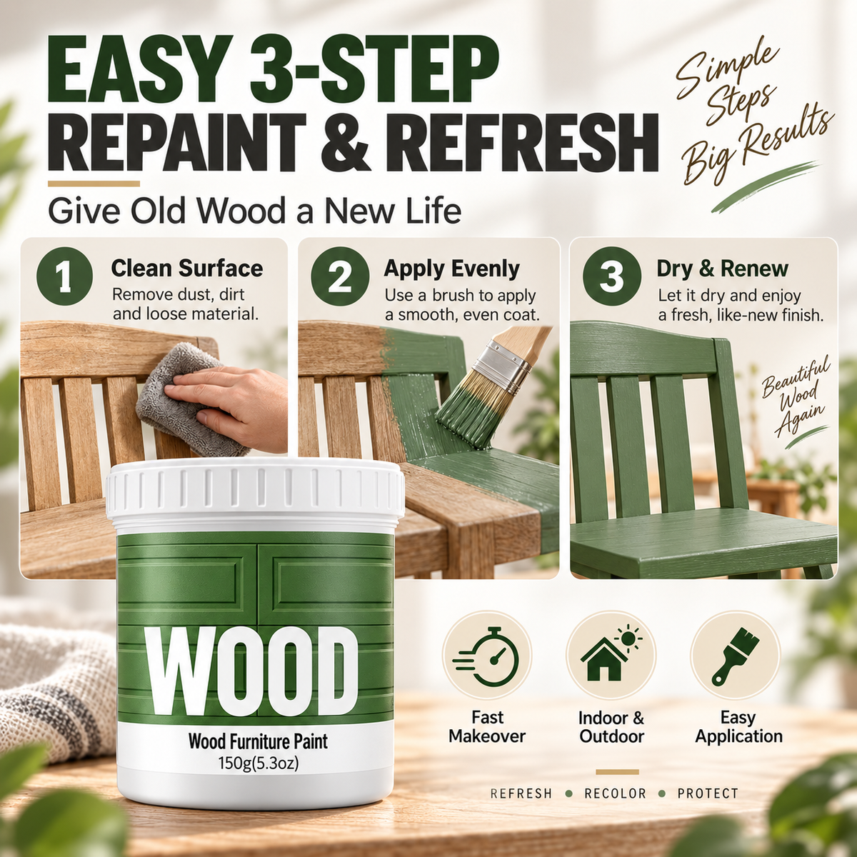 🎨 Water-Based Furniture & Wood Refinishing Paint