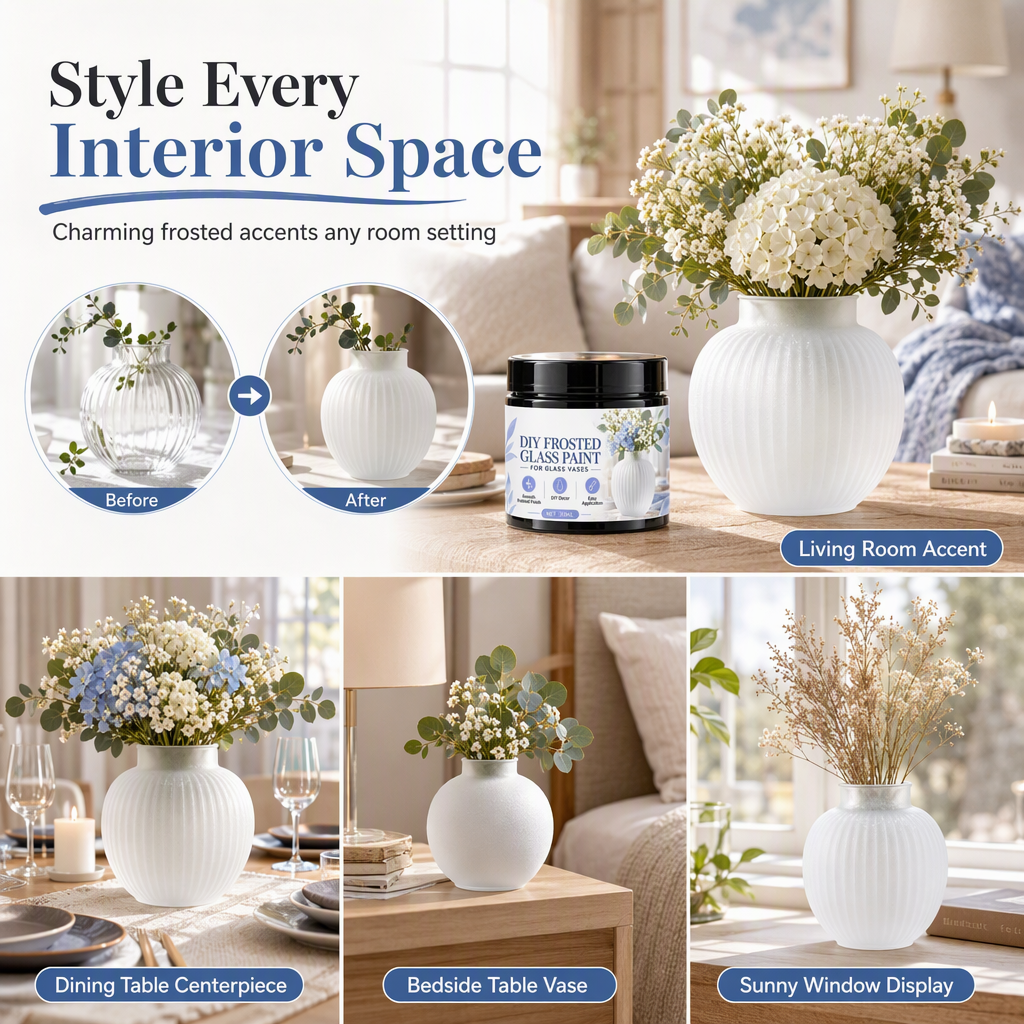 🏆LAST DAY SALE: ONLY ￡7.99!!🎁✨Glass Vase DIY Frosted Paint