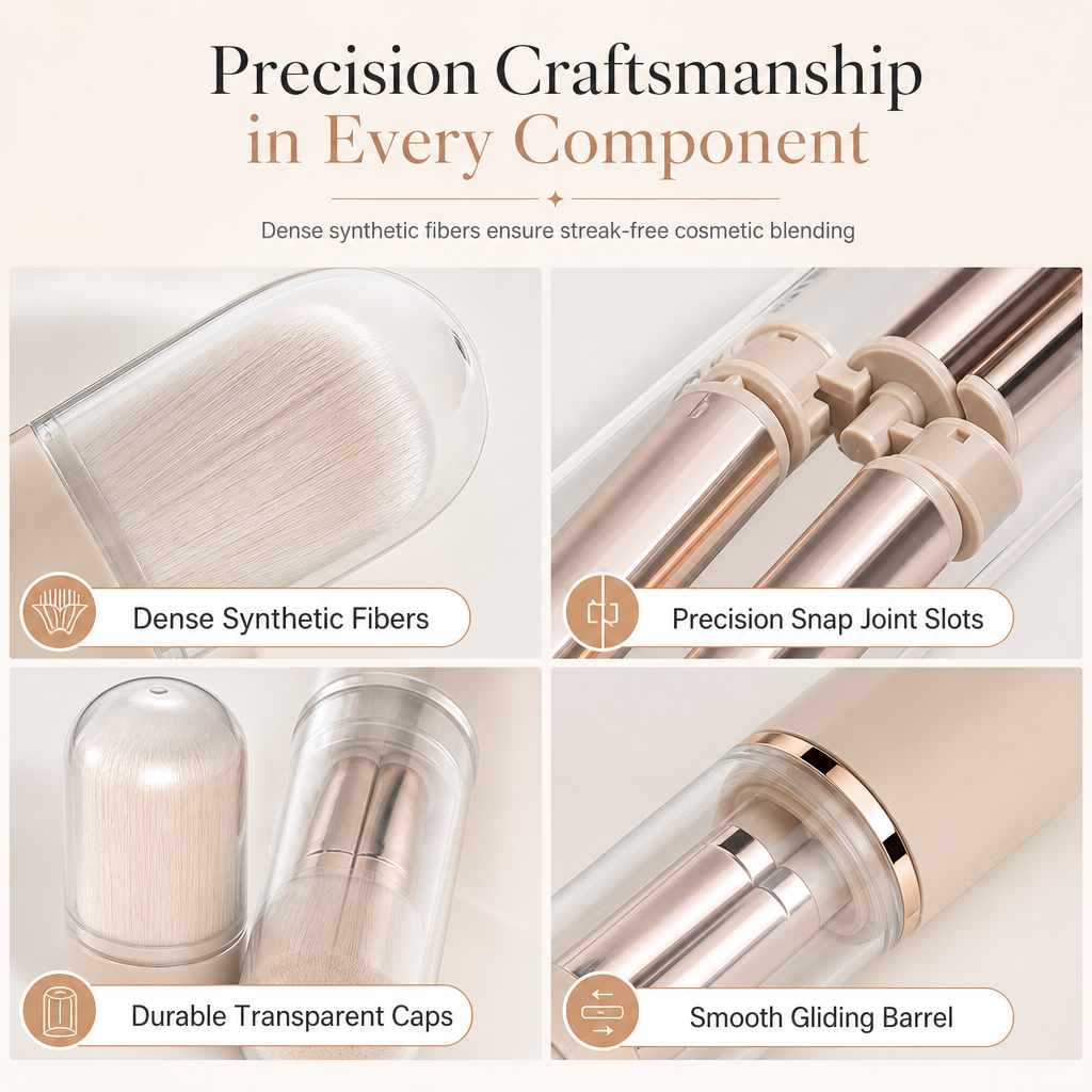 💄 50% Off Now ✨ Portable Retractable Makeup Brush Set — 5-in-1 Travel Capsule 🧳