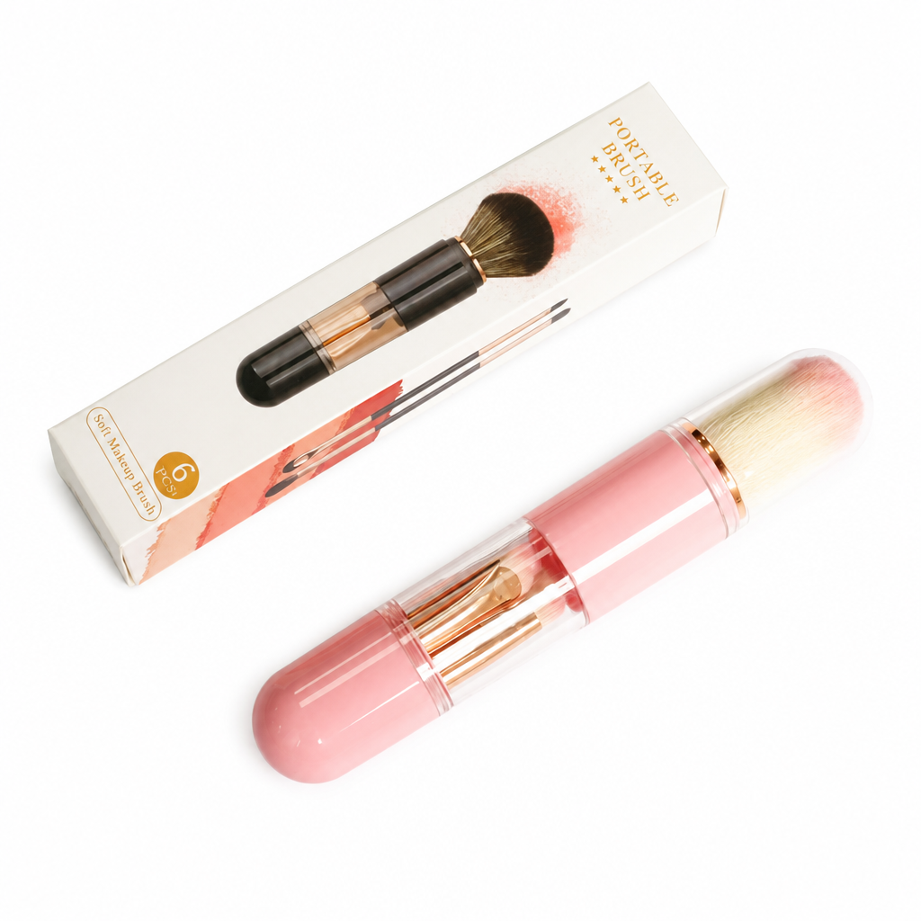 💄 50% Off Now ✨ Portable Retractable Makeup Brush Set — 5-in-1 Travel Capsule 🧳