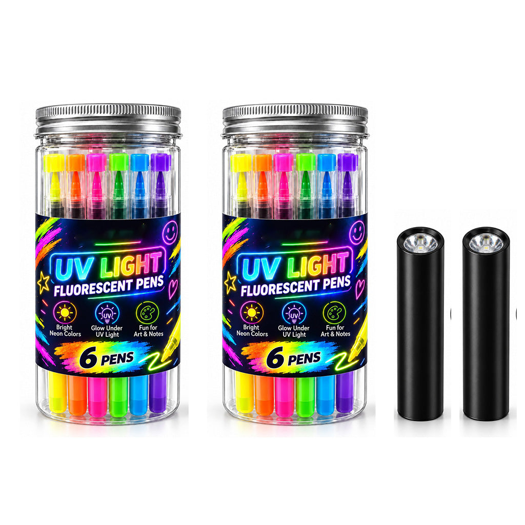 🎨6-Piece UV Neon Highlighter Markers