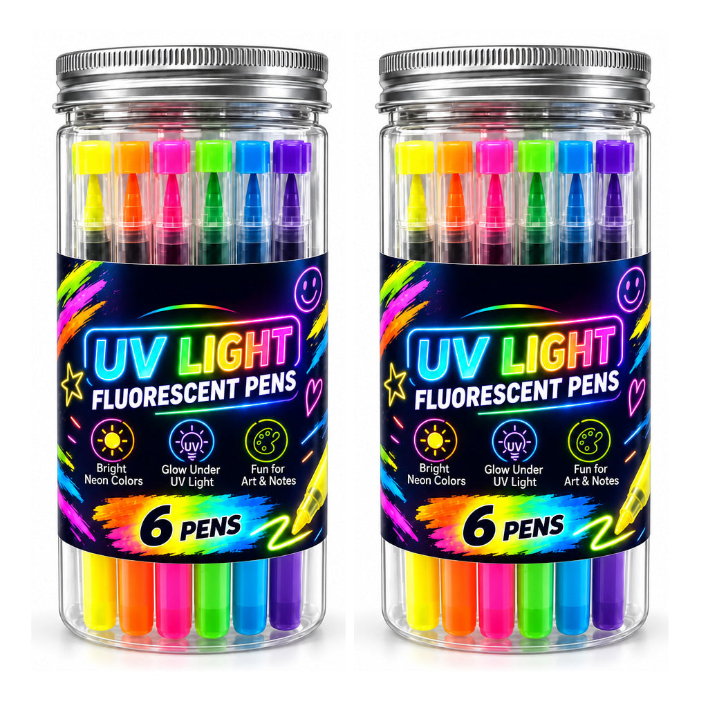 🎨6-Piece UV Neon Highlighter Markers