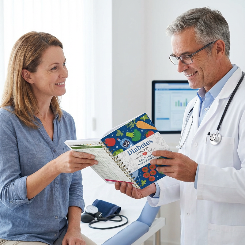 Diabetes Tracker Book with Food List