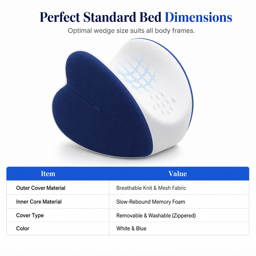 Heart-Shaped Memory Foam Knee Pillow for Side Sleepers