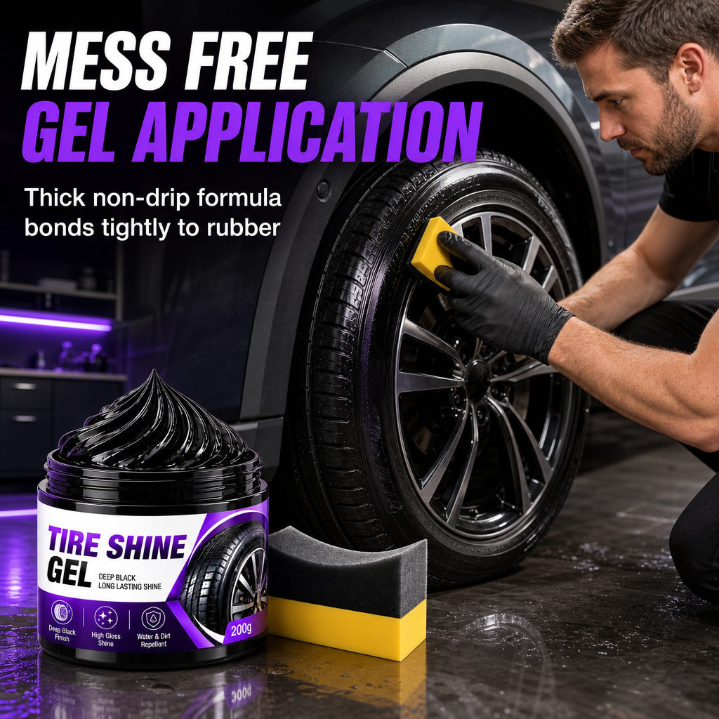 🚗 Tire & Black Trim Shine Gel
