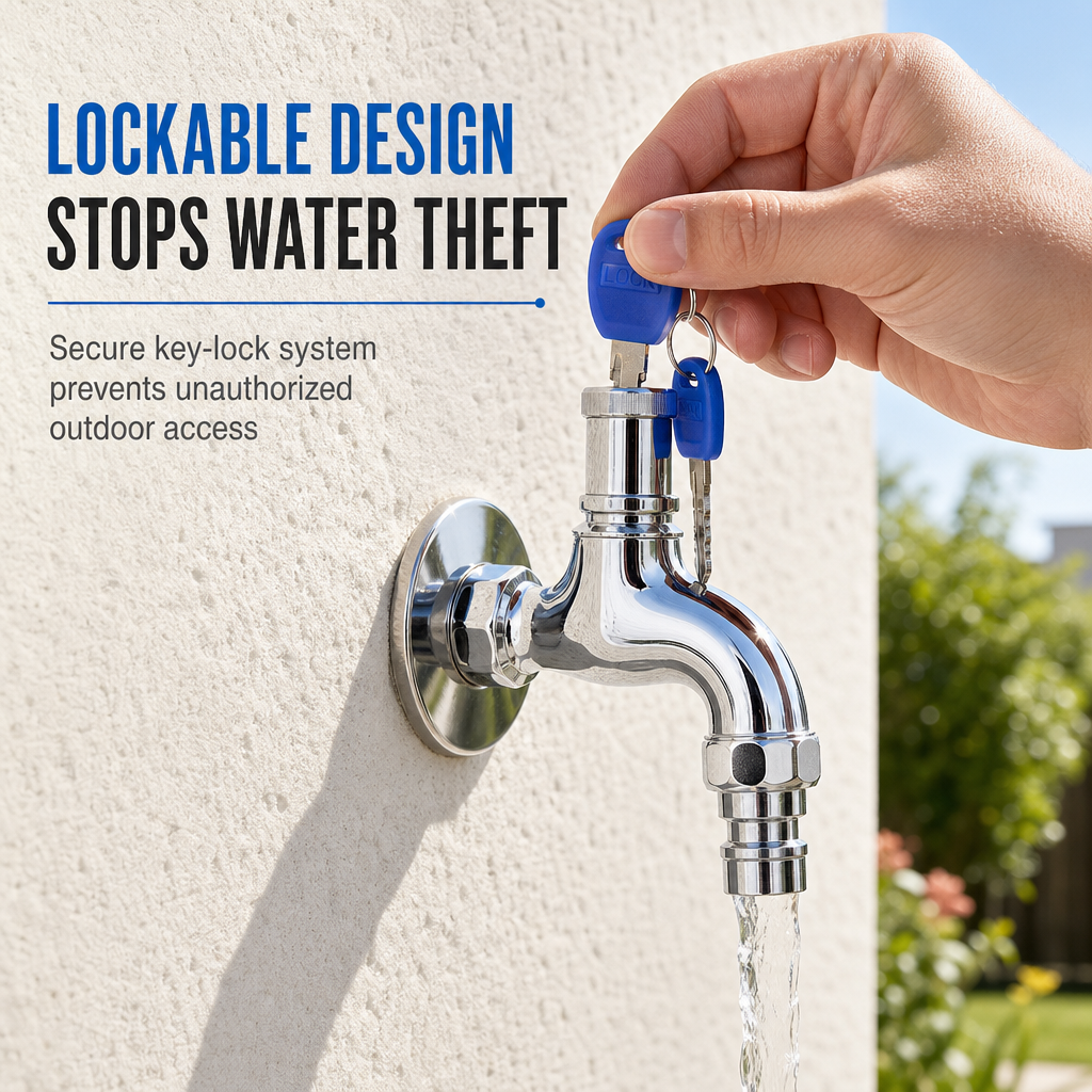 Lockable Outdoor Water Faucet with Key