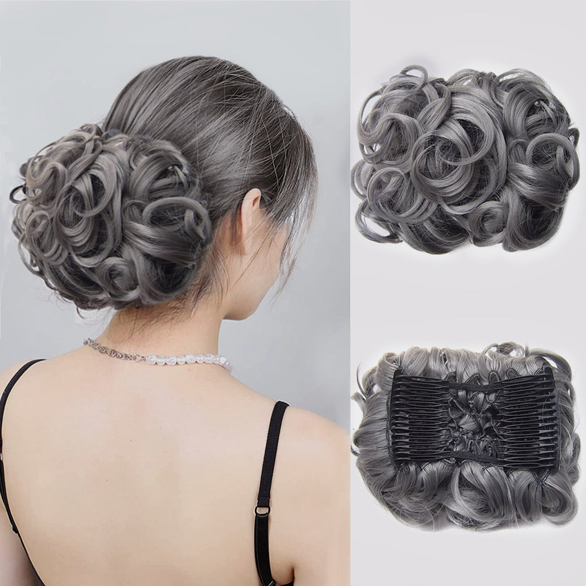 Short Messy Curly Hair Bun Extension
