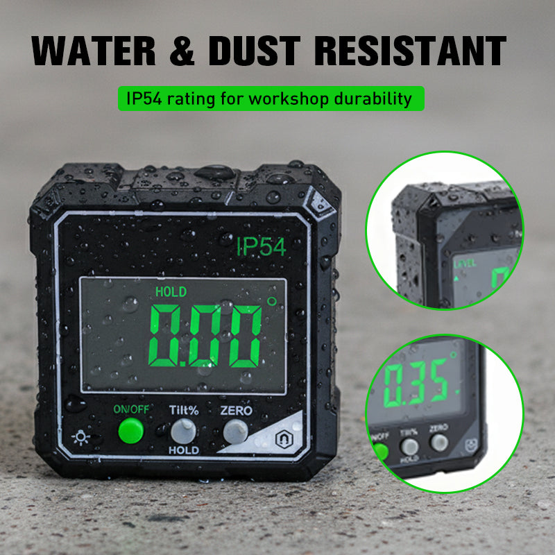 ⚡ 50% OFF! ✨ IP54 Magnetic Digital Angle Finder & Inclinometer with Backlit LCD Screen 📐