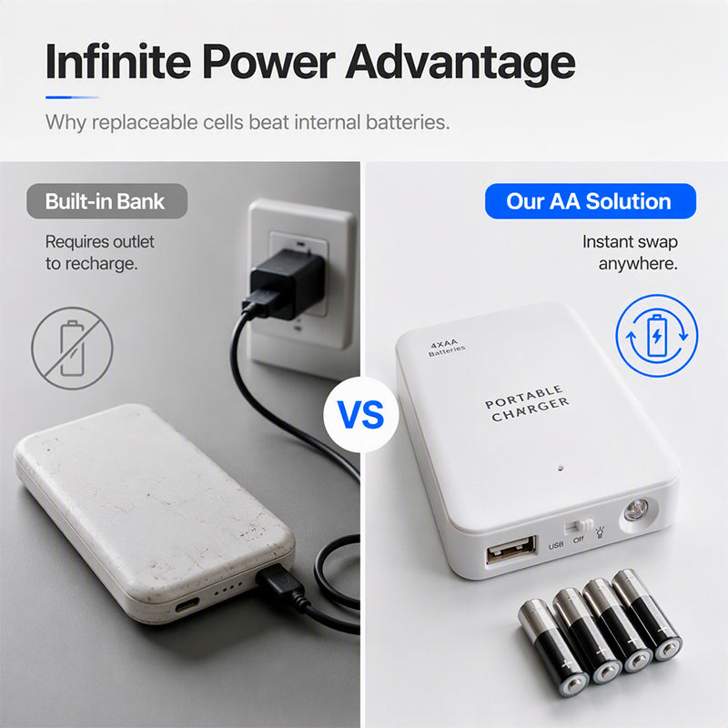🔋50% OFF NOW! Emergency Backup Portable Power Bank – Universal Fast Charger with LED Flashlight, Matte Finish External Battery Pack for Phone Outdoor Camping Travel