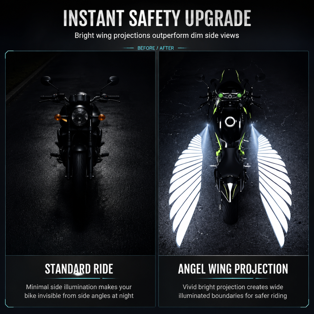 Motorcycle LED Angel Wings Ground Projection Lights