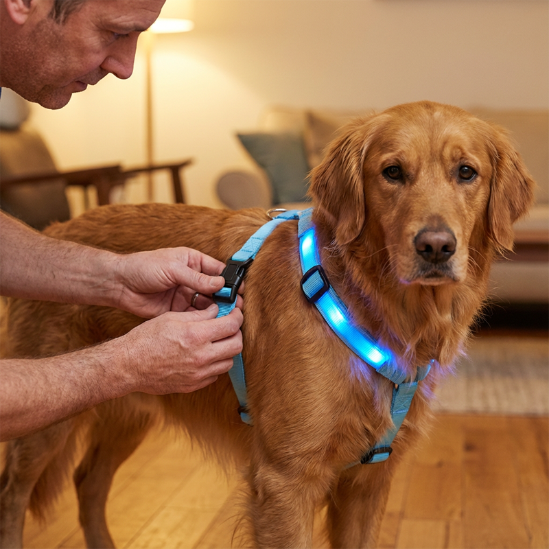 LED Light-Up Dog Harness for Night Walking