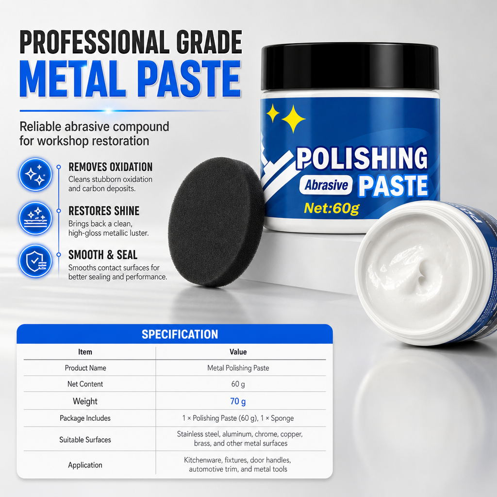 Metal Polishing Paste with Sponge for Stainless Steel Copper Aluminum Alloy and Mechanical Part Surfaces