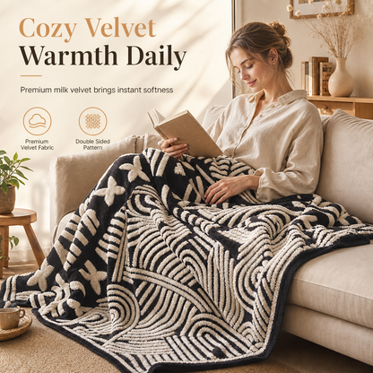 Geometric Striped Sofa Throw Blanket