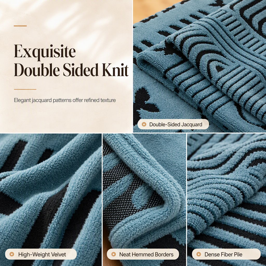 Geometric Striped Sofa Throw Blanket