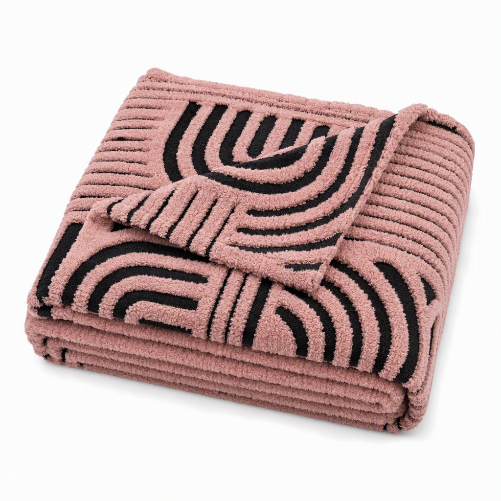 Geometric Striped Sofa Throw Blanket