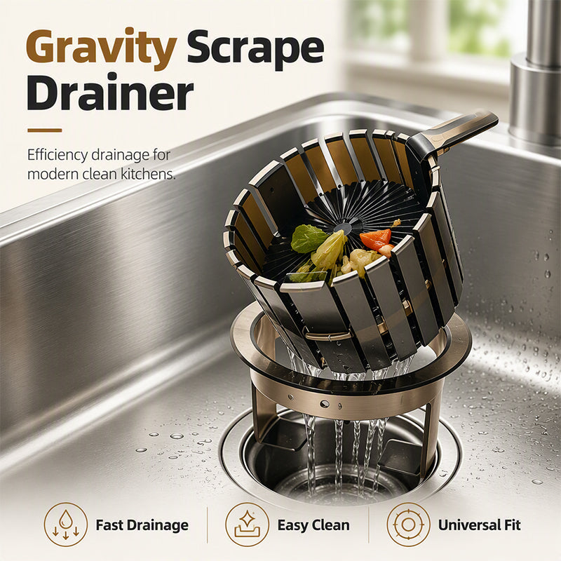 🚰 Gravity-Scrape Kitchen Sink Strainer Basket