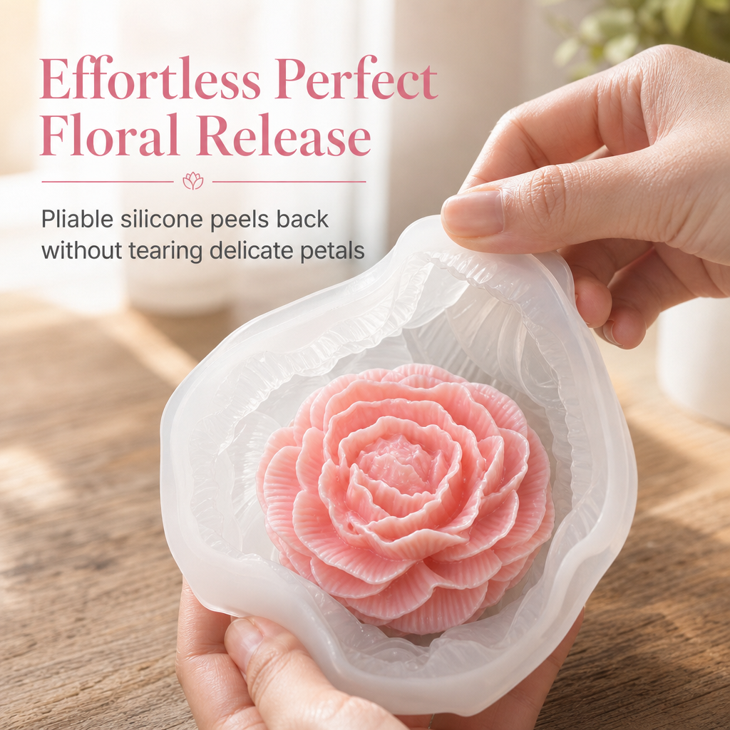 Peony Flower Silicone Mold for Cake
