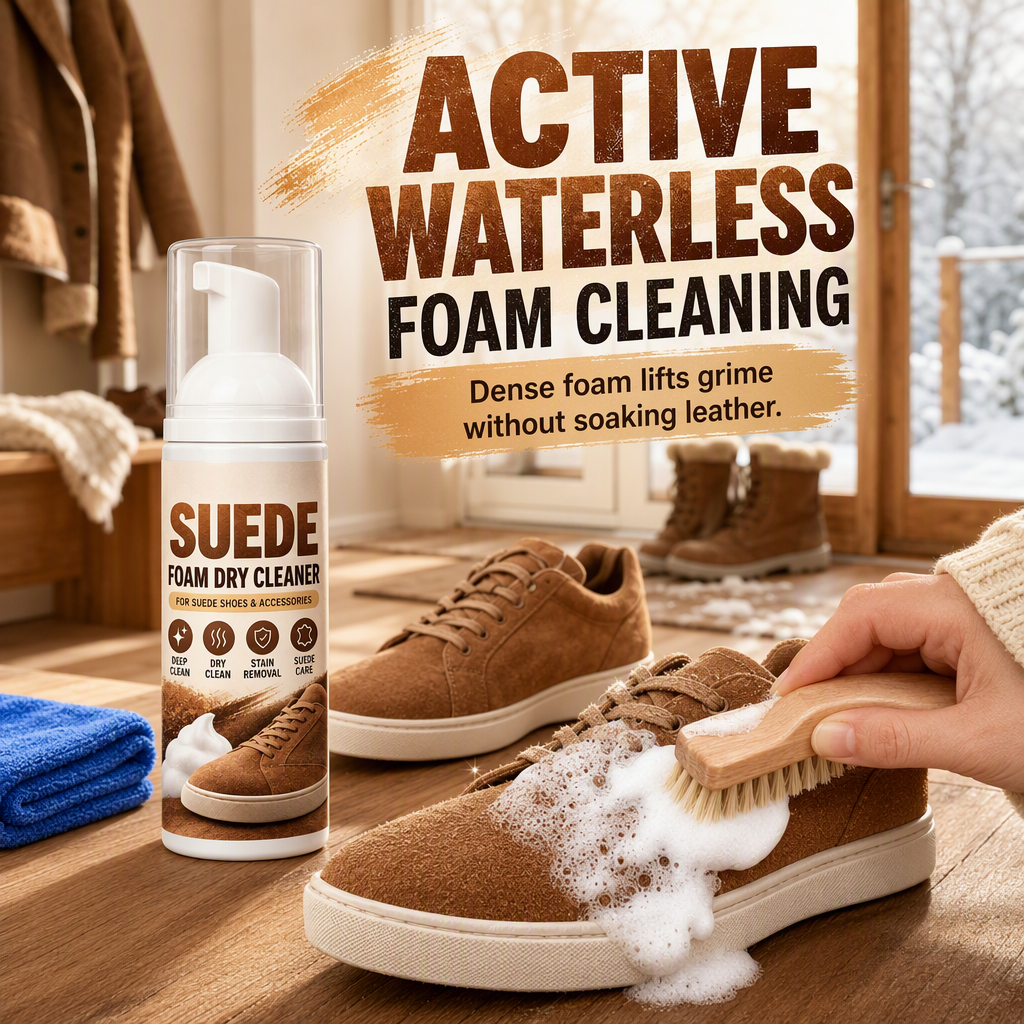 Suede and Nubuck Foam Dry Cleaner with Towel