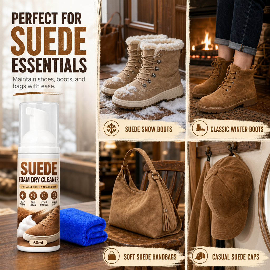 Suede and Nubuck Foam Dry Cleaner with Towel