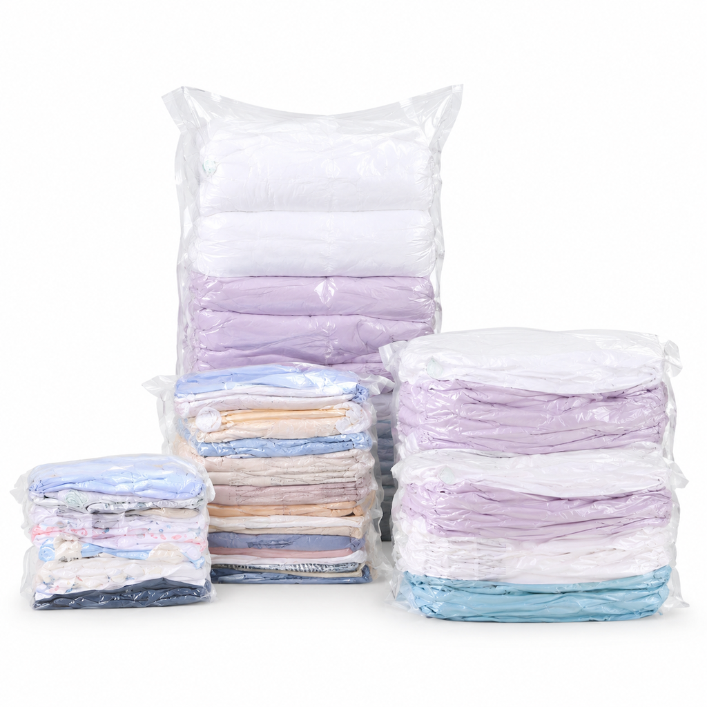 Vacuum Compression Storage Bags for Clothes PA and PE Space Saving Sealed Bags for Travel and Home Storage