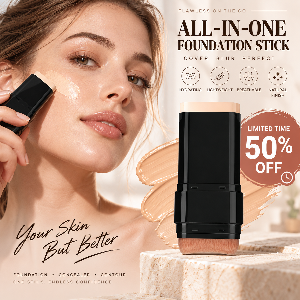 2-in-1 Foundation Stick with Brush