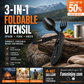 🏆 Last Day Special Price £8.99! 🍴Must-have for outdoor trips 🥄4-In-1 Outdoor Folding Multifunctional Tableware