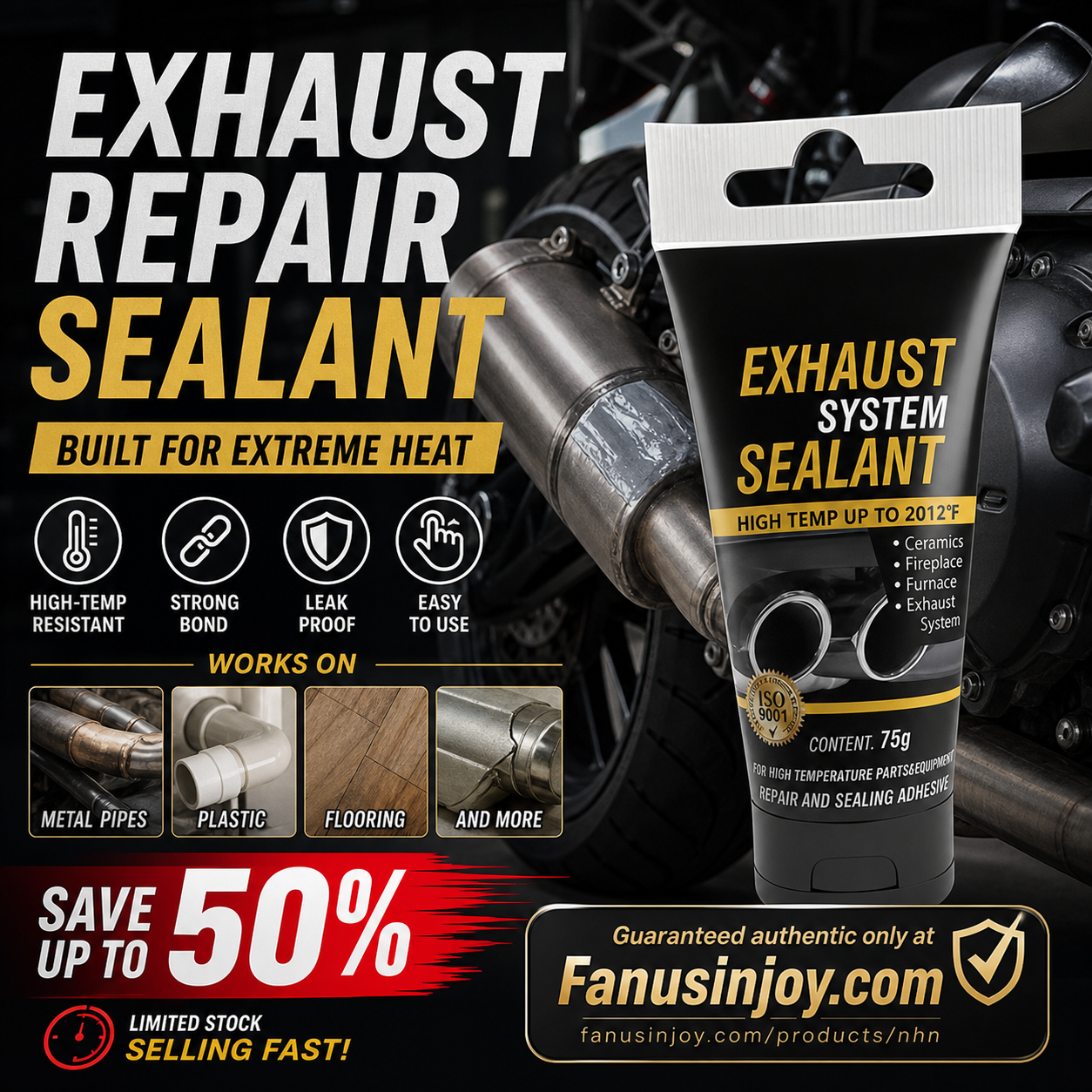 🎉✨Buy 3 Get 2 Free Limited Offer！🛠All-purpose repair！High Temperature Exhaust Repair Sealant