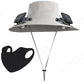 Men’s Sunscreen Fisherman Hat with 2 Detachable Solar Fans