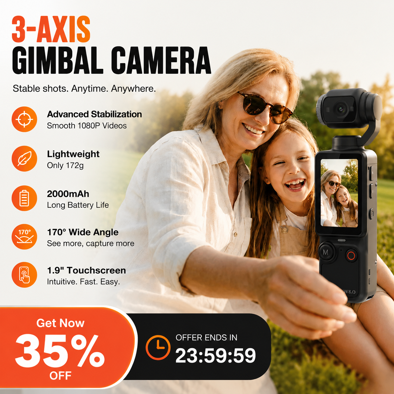 📸✨ 【Limited Edition – 50% Off】Pocket camera with flip-up display – Take perfect selfies 📱💄 and share them instantly, no editing required
